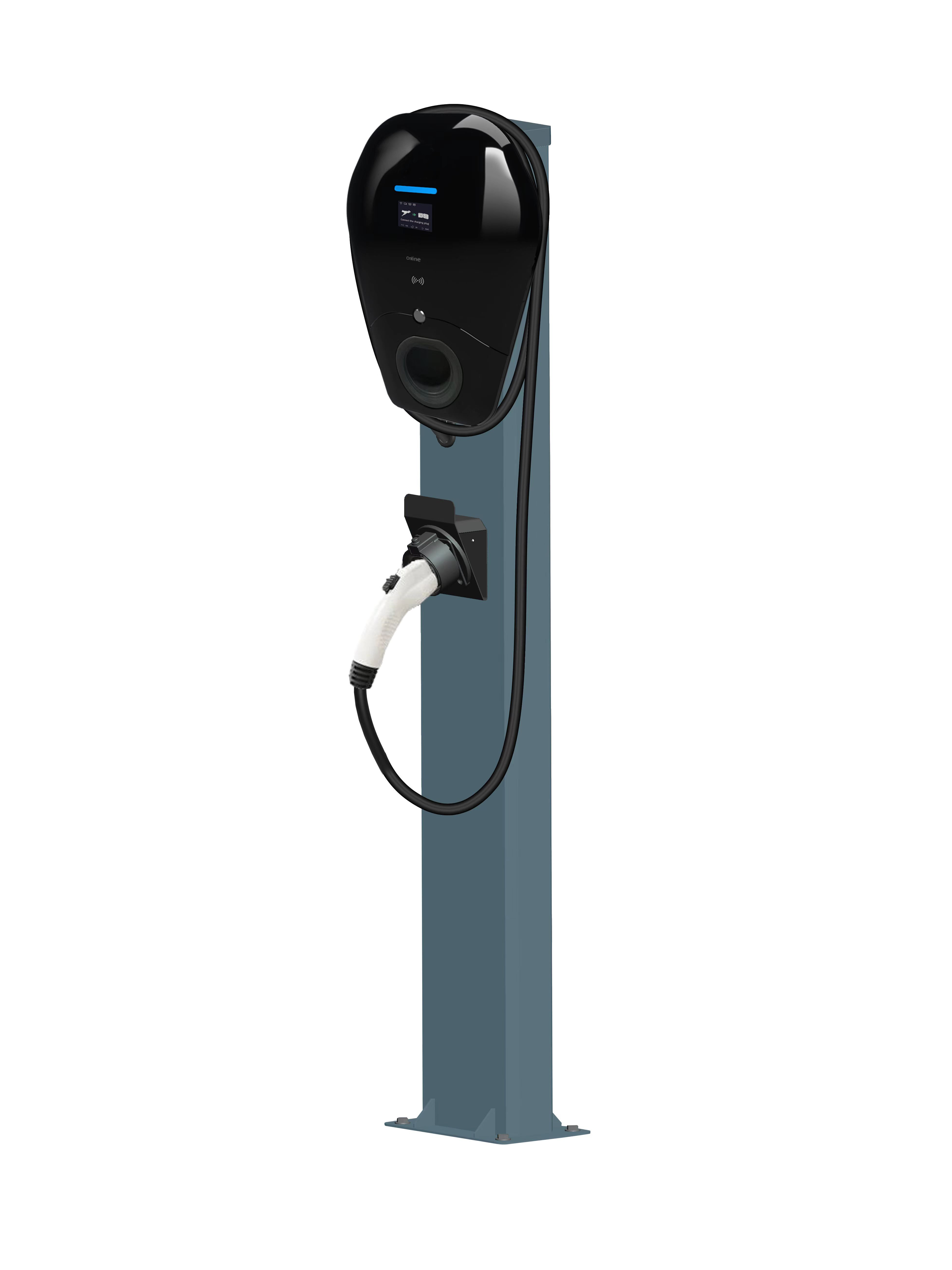 32A Wall Mount AC DC EV Charger with 2.8 LCD Touch Screen CE/UL/TUV Certified
