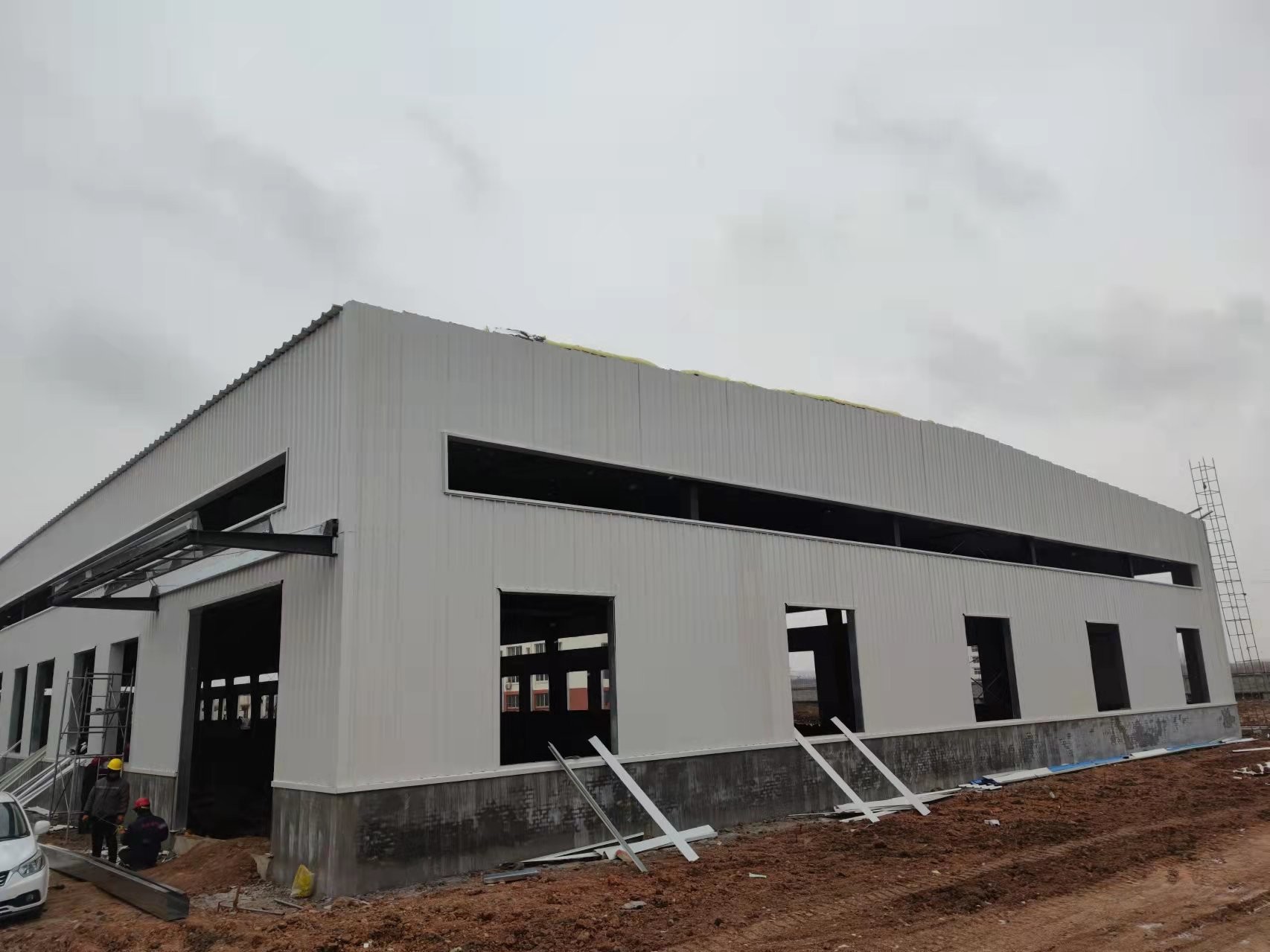 Colorful Cladding Steel Frame Workshop By TEKLA Modeling Designed Steel Building
