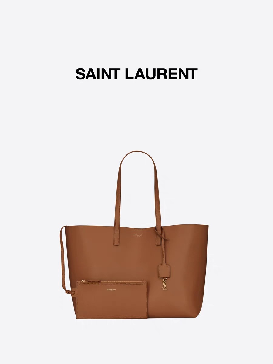 Soft Leather Branded Shoulder Bag ST Laurent Shoppers Cross Section ODM