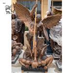 Bronze St. Michael Kills the Devil Sculpture Metal Archangel Statue Famous