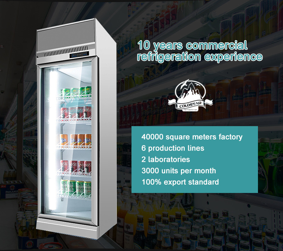 Commercial Drinks Glass Door Display Chiller Soda Upright Cooler