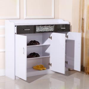  Melamine MDF Wood Shoe Cabinet Cabinet 3 Doors 100cm Height Manufactures
