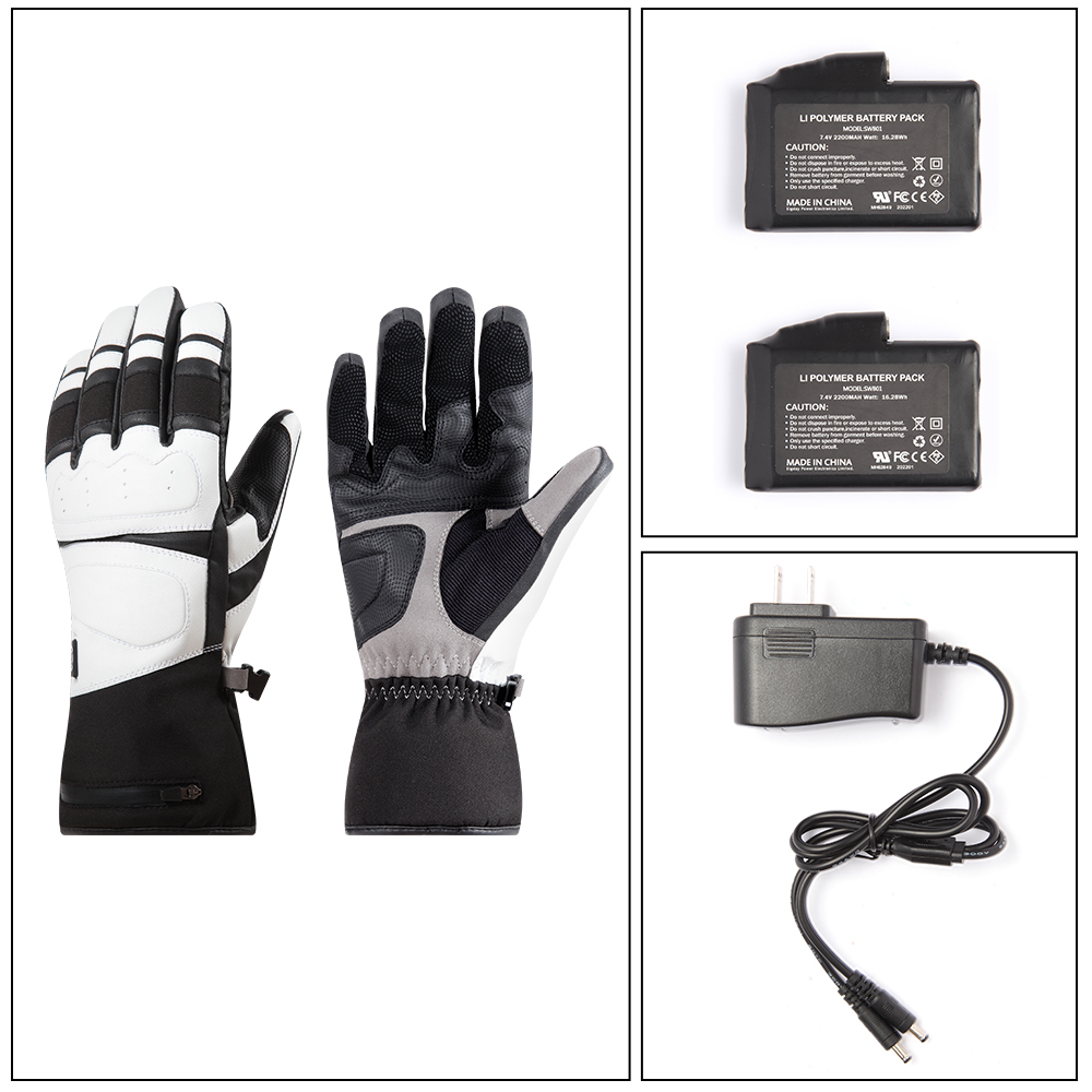 Outdoor Winter Rechargeable Battery Heated Ski Gloves For Men 7.4V Lithium USB