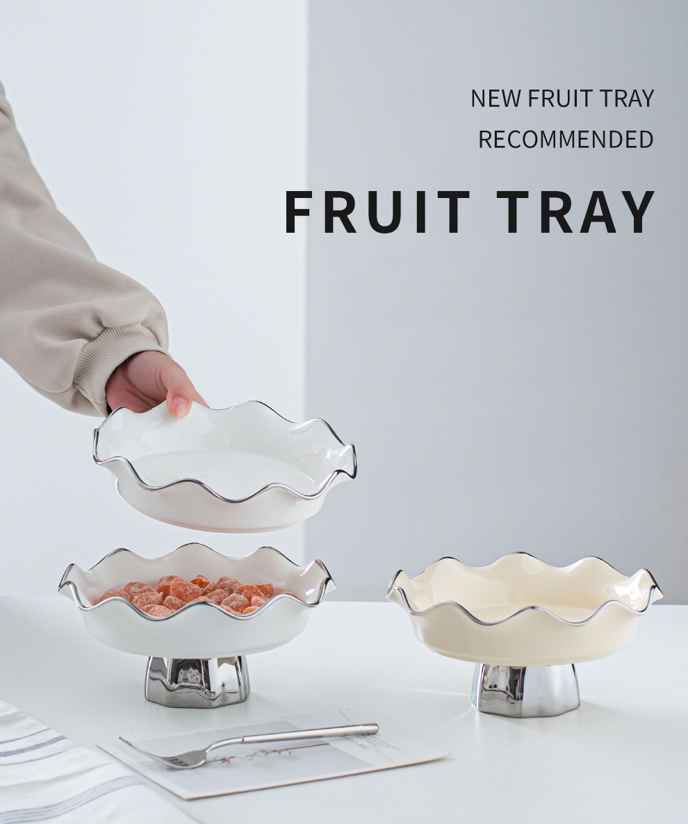 Sustainable Ceramic Salad Bowl European Luxury Home Decor for Serving Desserts and Snacks