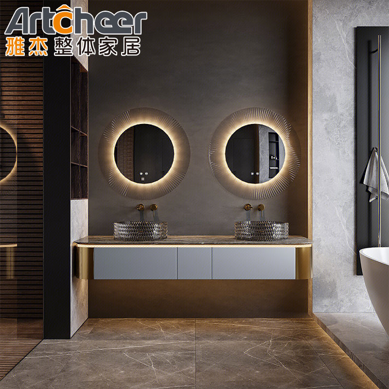 Luxury Commercial Double Sink Bathroom Vanity Furniture for Modern Stylish Bathroom