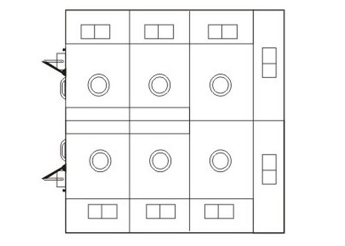 U Type Air Shower Tunnel Two Row Persons 3 Sides Blowing For Decontamination Project