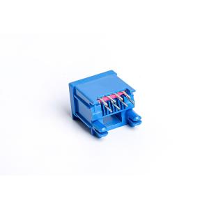 Blue Pbt Ul94v-0 Fcc Part 8p8c Pcb Mount Rj45 Connector UnShield TM52T811SXX4Z