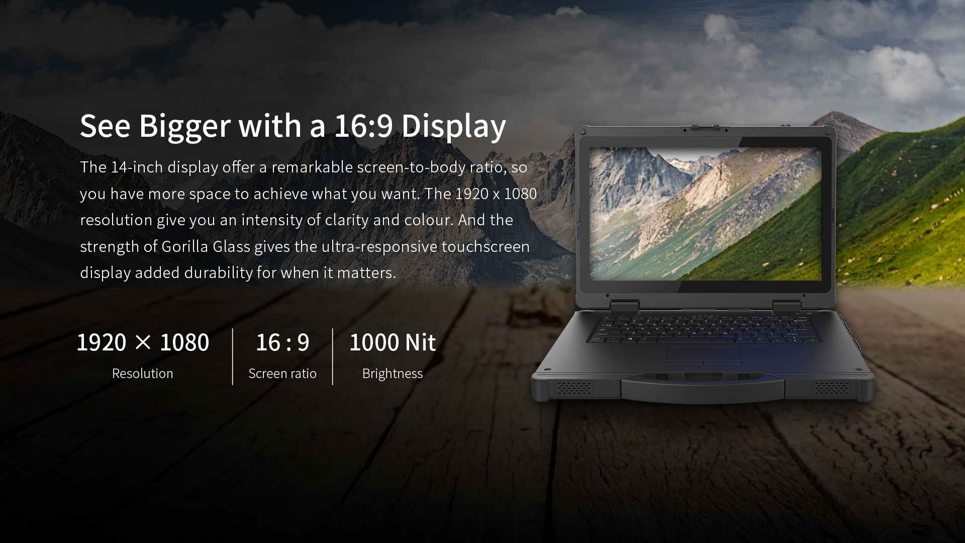 Quad Core 14 Inch 32GB RAM 5G NFC IP65 Windows 11 Rugged Laptop for Non-Stop Operations
