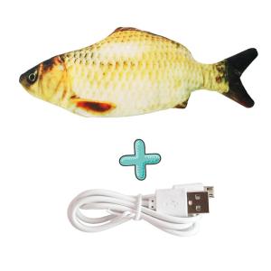 Electric Floppy Fish Cat Toy Simulation Wiggle Fish Catnip Toys Plush Interactiv