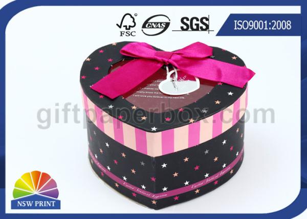 Promotional Customized Christmas Gift Packaging Boxes / Heart Shape Paper Box