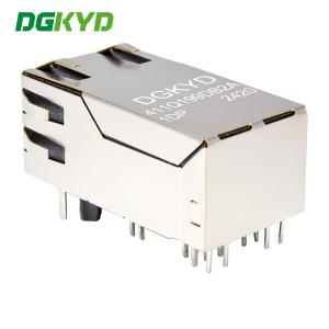 RJ45 computer connector with POE+Gigabit integrated Ethernet filter, light and