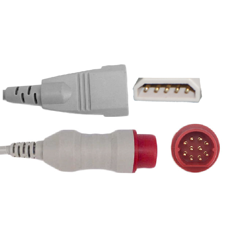 Medical IBP Adapter Cable Latex Free For Simens 10pin Monitor To USB Transducer