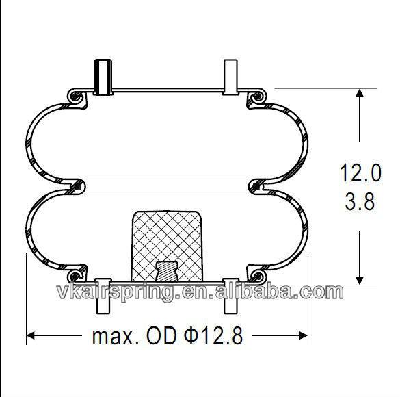 Double Convoluted Air Spring Air Suspension 2B12-313/ FD330-22 364 W01-358-7405