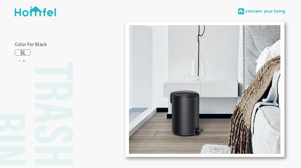 3L 5L 12L 20L 30L Steel Round foot operated trash can for Home Bathroom Kitchen