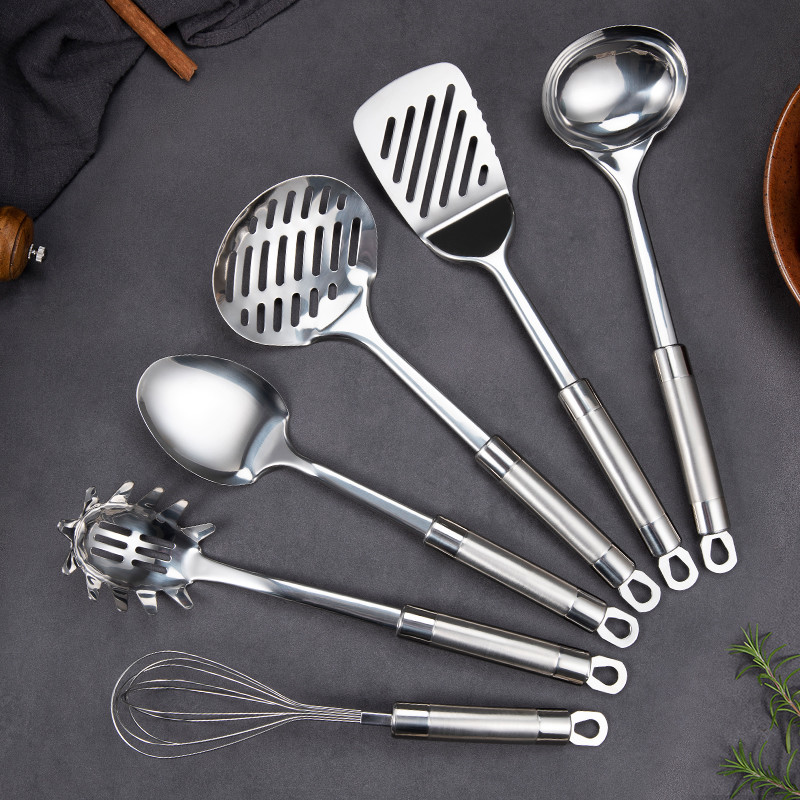 OEM Kitchenware Cooking tools custom accessories with stainless steel holder ladle spoon turner
