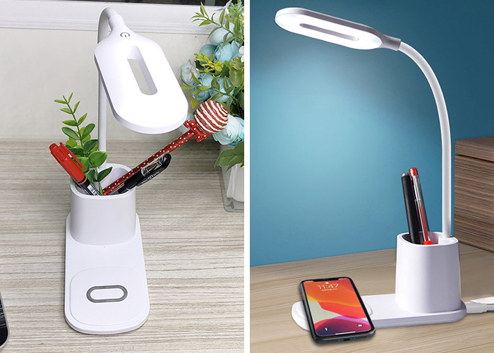 Touch Control FCC RoHS 10W QI Wireless Charging Pad with LED Desk Lamp