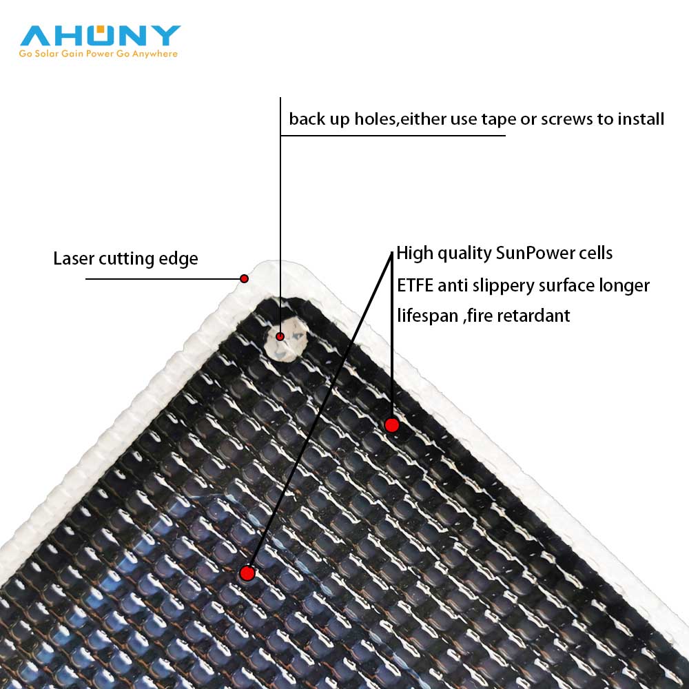 Semi Rigid Mono Perc Solar Panel 50w Saltwater Proof Marine Walk On Solar Panels