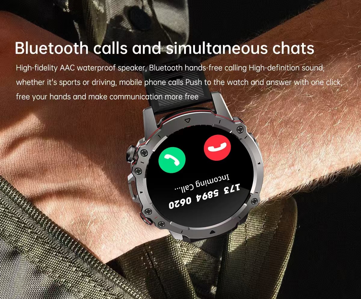 AK56 Smartwatch Bluetooth Call Men'S Fitness Tracker Watch 1.43 Inch