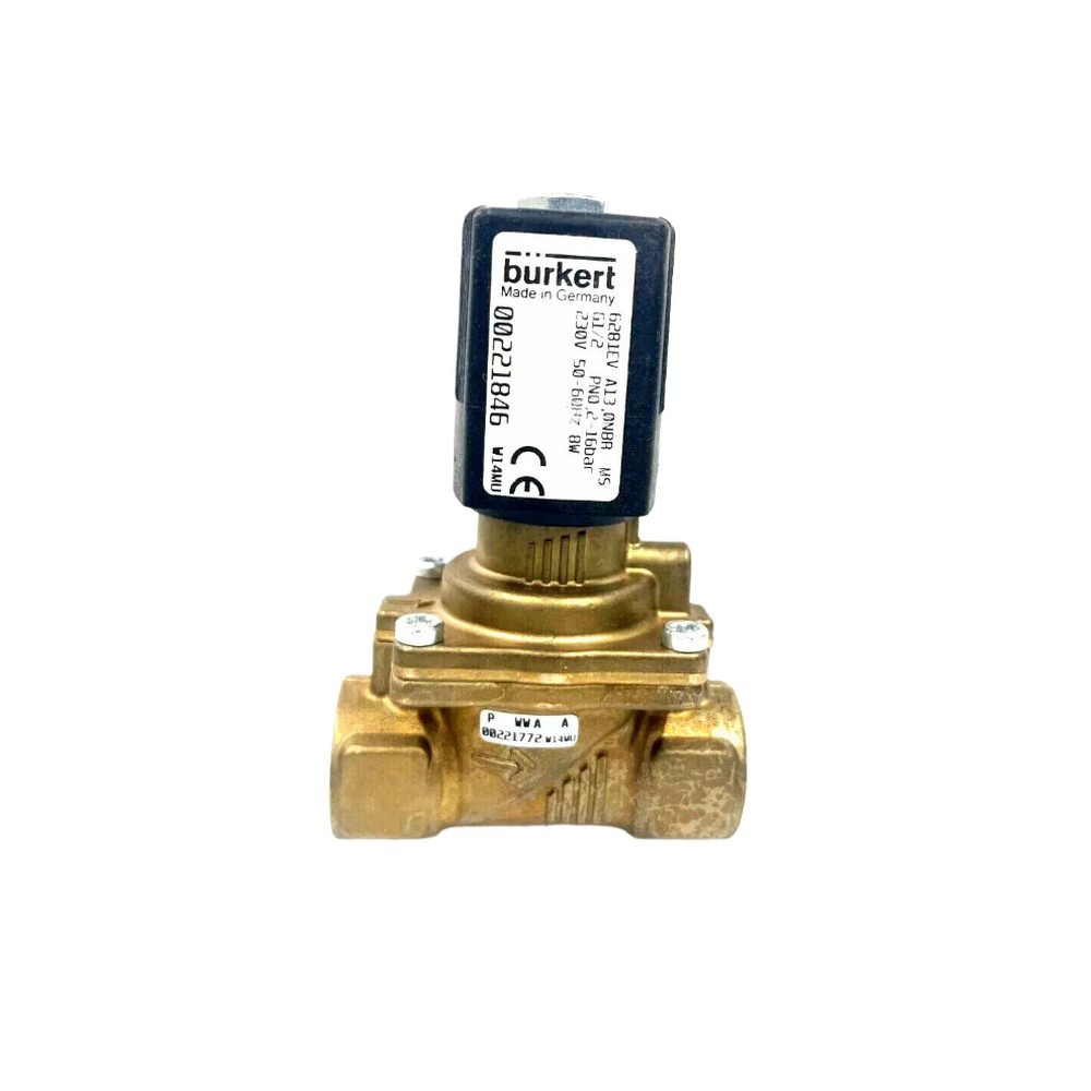 Electron Magnetic Valve BURKERT 00309022 FKM Seal G1/2 2/2 Normally Open 12 Flow Hole DC24V 8W 1-32bar