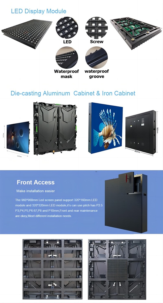 P4 P5 Outdoor Advertising LED Display High Definition Waterproof LED Panel 0