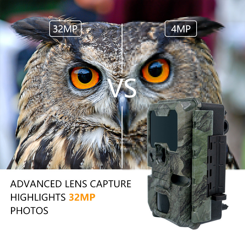 Wildlife Monitoring Camera Night Vision 0.1s Capture Speed 32MP 4K Hunting Camera Waterproof IP67 Animal Observation Camera hunting accessories