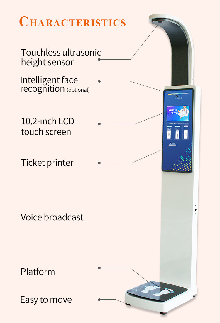 Hd Lcd 500kg Body Composition Analyzer Scale Weight And Height Measurement Scale