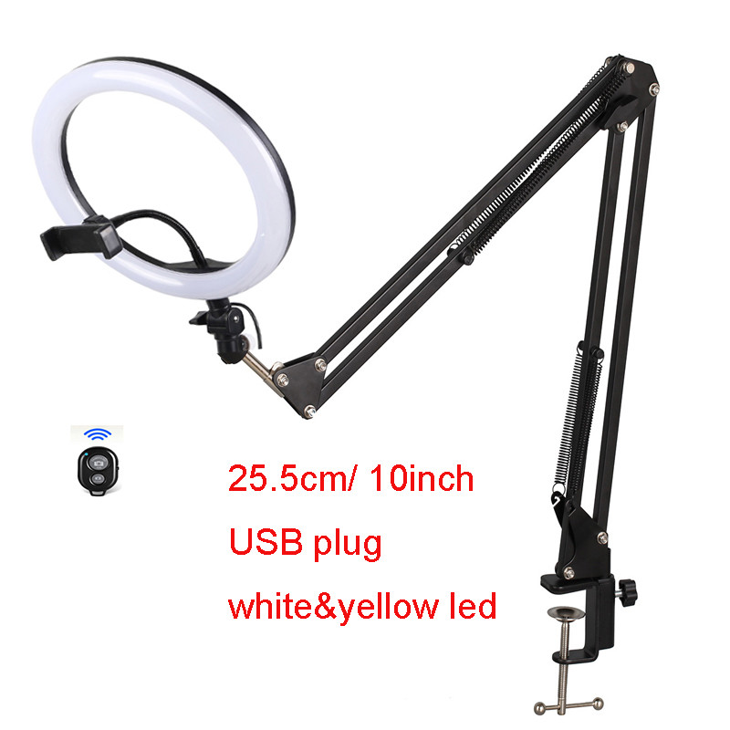 120 Led Beads 25.5cm Tripod Selfie Ring Light , 10 Inch Ring Light With Tripod Stand