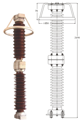 10ka 20kv Led Metal Oxide Surge Arrester High Medium Voltage Optional