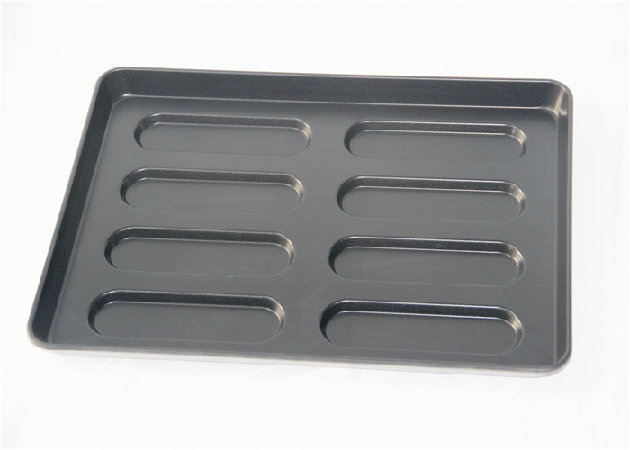 Black Non Stick 8 Links Hot Dog Bun Baking Pan