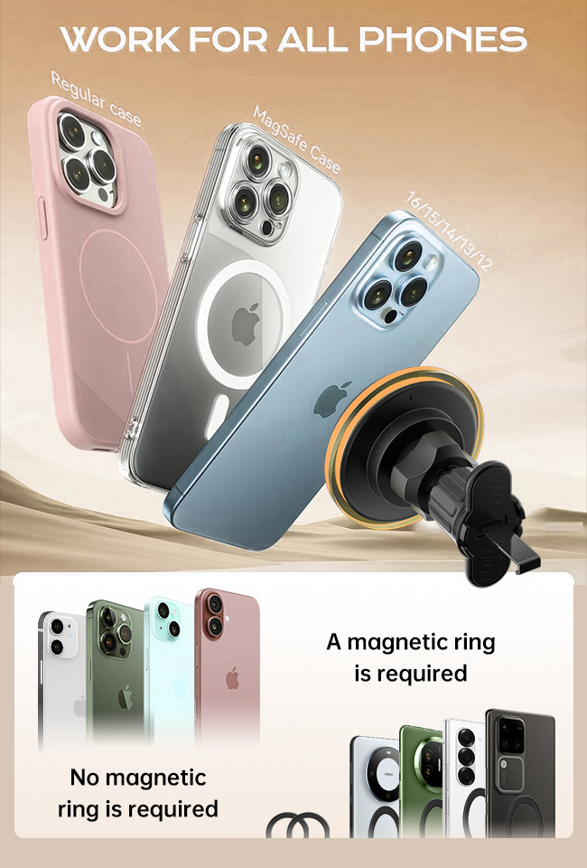 Original Design Magnetic Car Phone Holder With Ambient Light And Customizable RGB Lights For A Unique Look