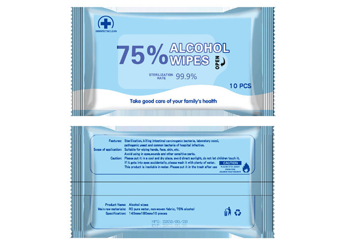 Non - Woven 75% Alcohol Disinfectant Wipes Kill 99.9% Virus CE Certification