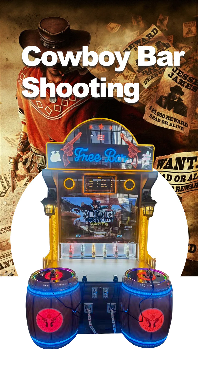 Classic Retro Cowboy Shooting Arcade Machines 250W For Two Players