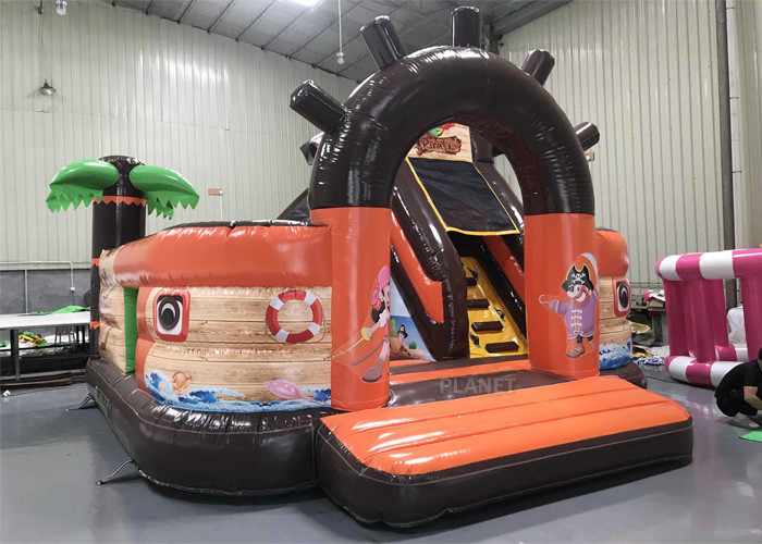 Kids Jumper Bouncer House Inflatable Pirate Ship Bouncer Slide Inflatable Jumping Bouncy Castle Slide Combo