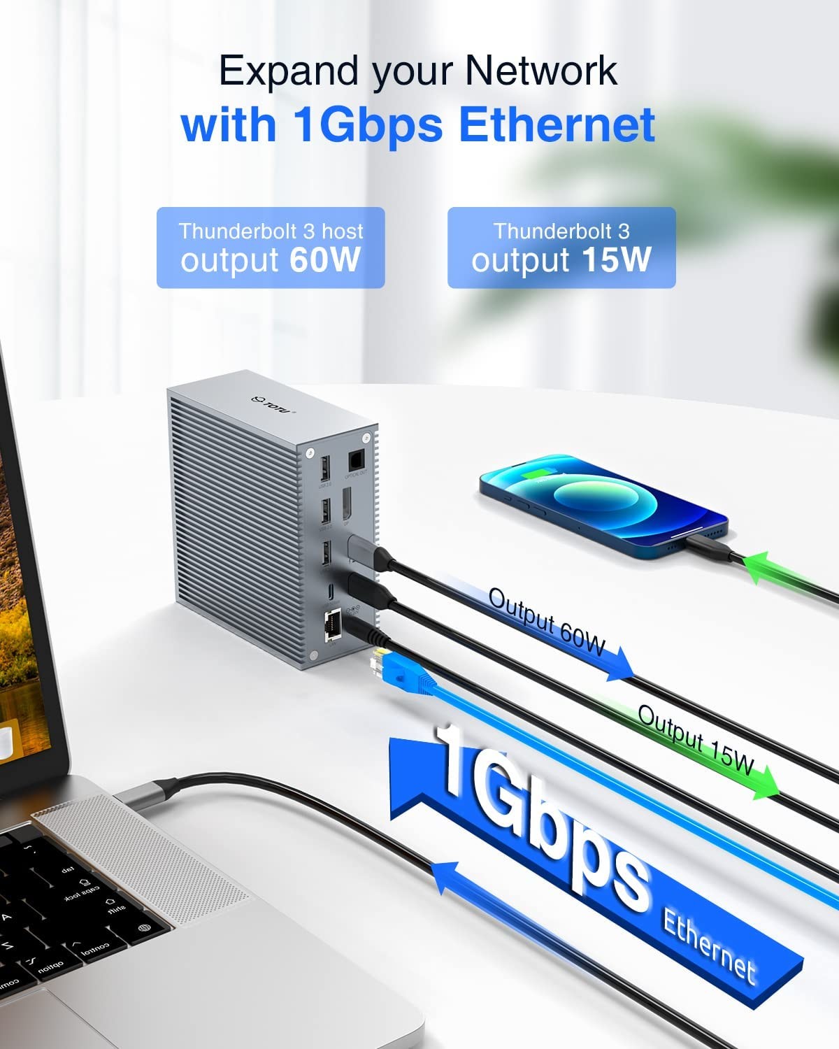 Usb C Dock Hdmi 4k 60hz 16 In 1 Docking Station Plug And Play Convenience Silver Color