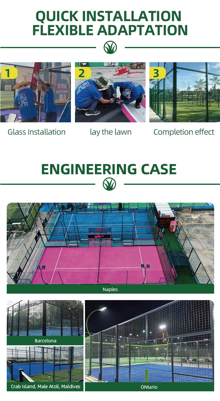 Padel Court Artificial Grass Paving Cricket Court Construction Padel Tennis Artificial Turf