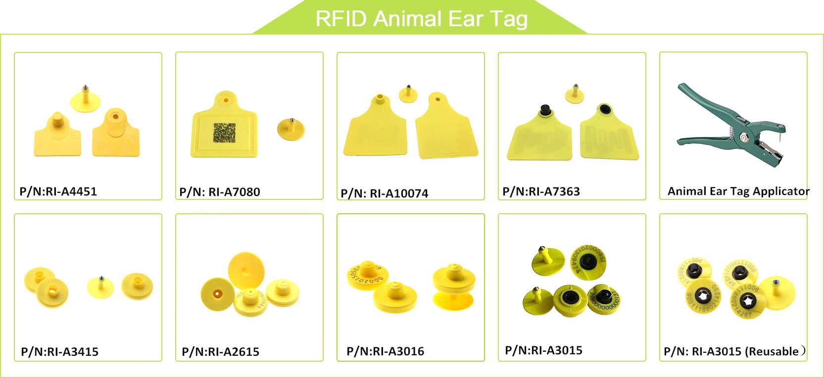 134.2KHZ animal tracking tag , RFID Ear Tag for Cattle Sheep Pig