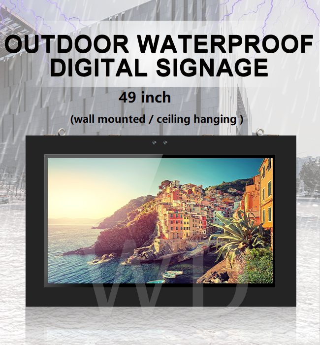 Fans Cooling 49" IP55 Outdoor Digital Advertising Screens , Stand Alone Signage