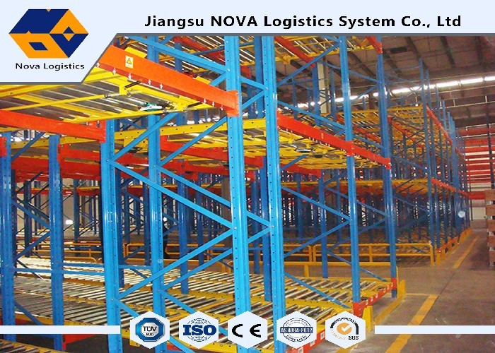 Large Capacity Gravity Flow Pallet Rack , ISO Rolling Tire Storage Rack