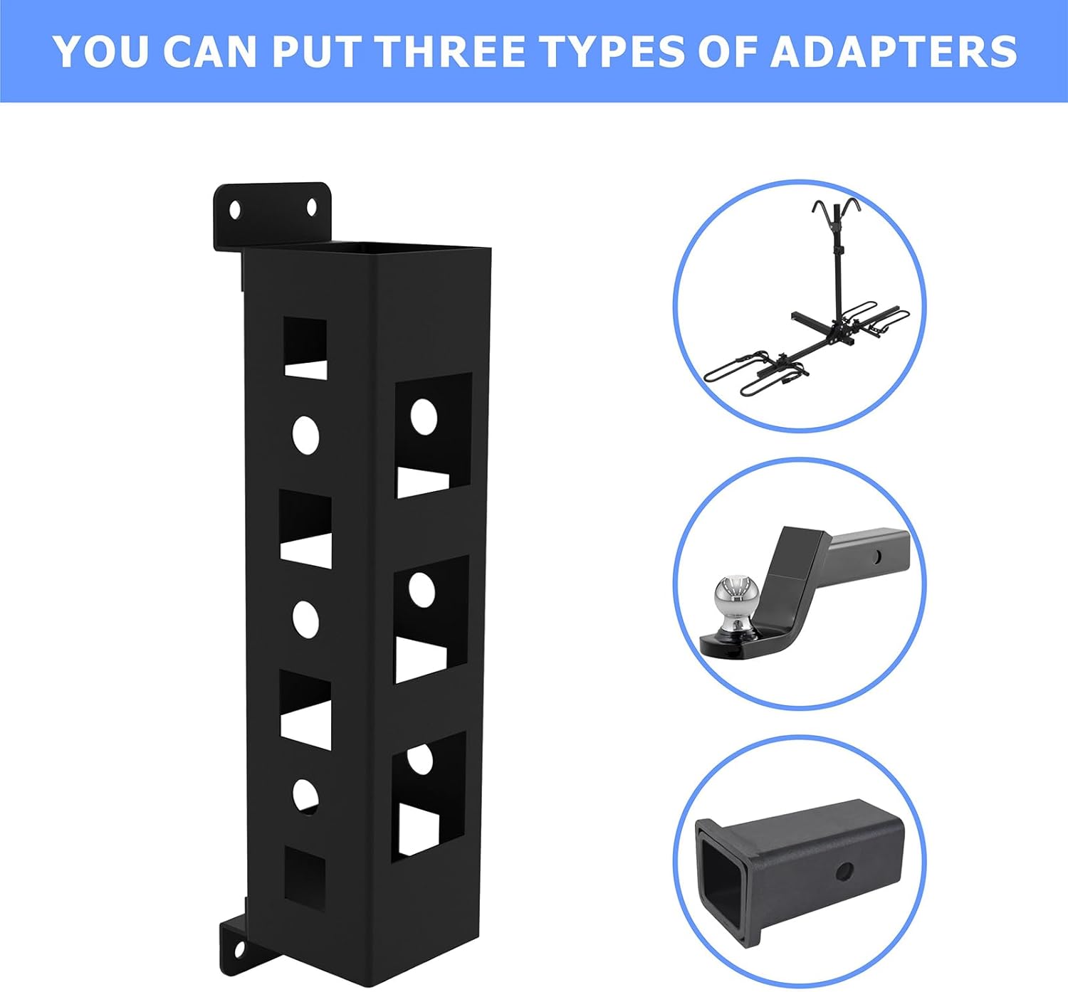 Hitch-mount Accessories Hitch Receiver Adapter for Bicycles Racks Cargo Carriers Metal