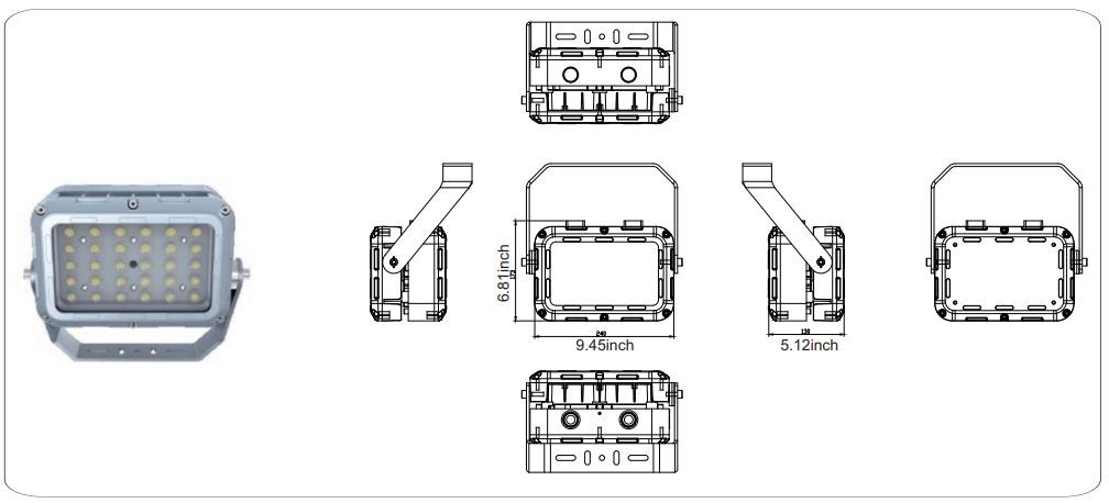 2700k-7000k Ex Proof Led Lights IP66 Copper Free Aluminum