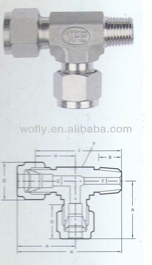 Male Run Compressed Air Line Check Valve Tee Pipe Welding 6000PSI