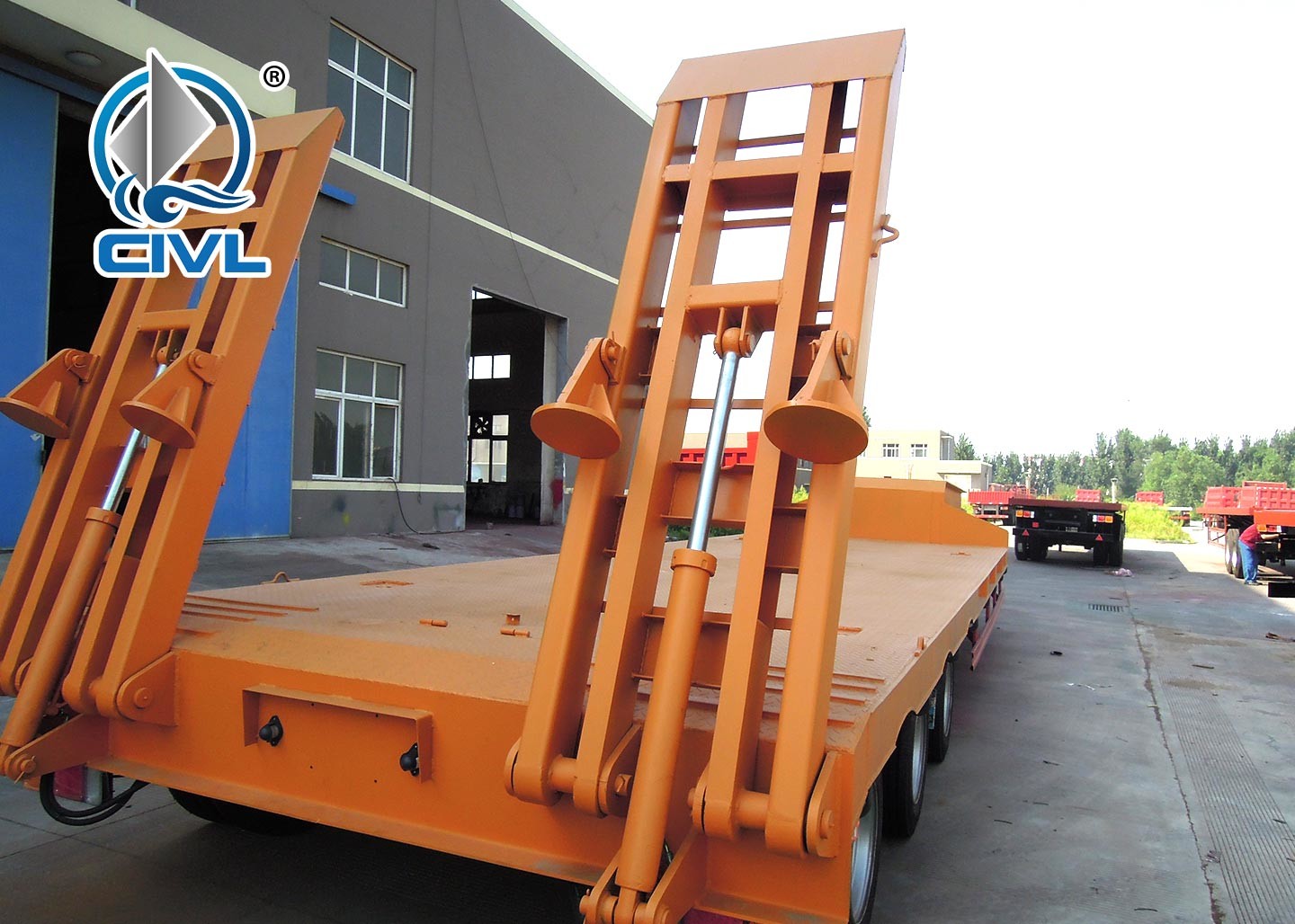 Hydraulic Cylinder CIMC CIVL 60t Low Bed Semi Trailer