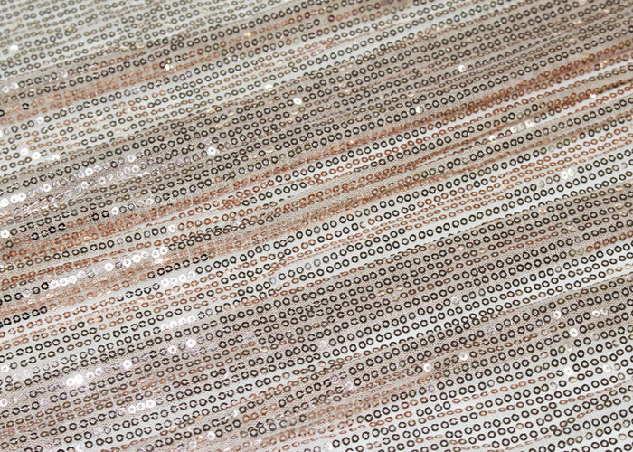 Champagne Gold Flat Shine Sequin Fabric For Formal Dress With High Color Fastness