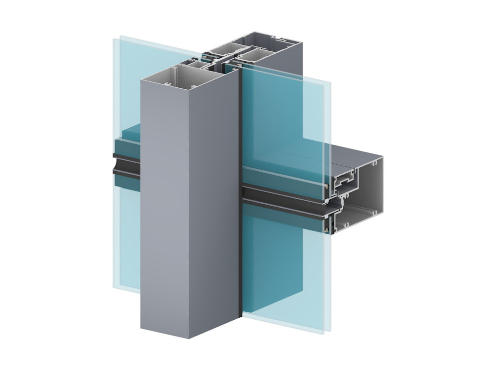 Exterior Glass Curtain Wall Aluminum Frame Customized Length And Colors