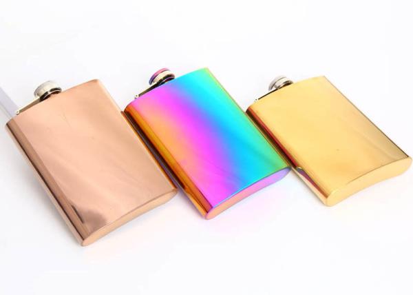 Colorful Kitchen Household Items 8oz Small Whiskey Flask Electroplated Seven