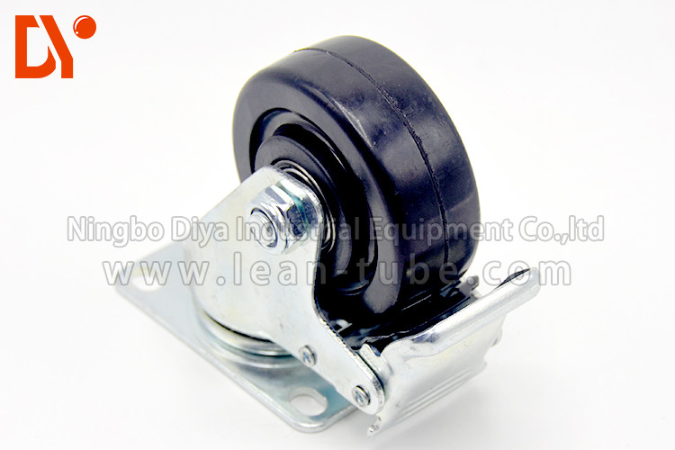 Black / Red Color Heavy Duty Casters , Anti Static Wheels Castors Flat Type