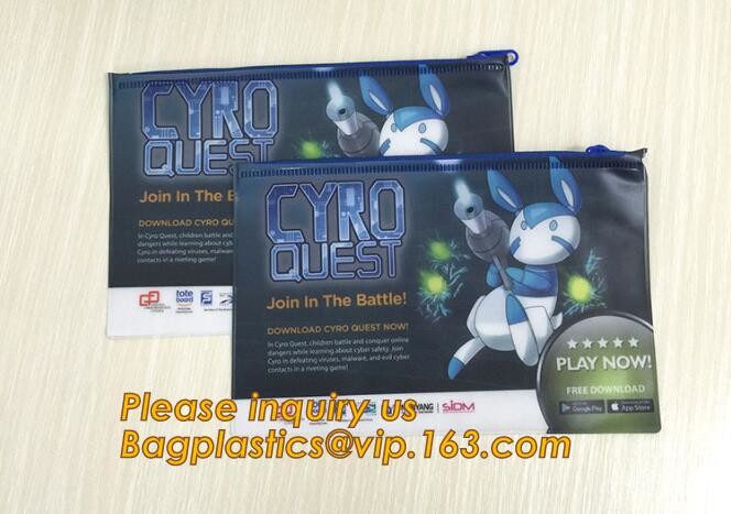 Plastic Bag OEM Custom PVC Loop Handle Image Printed Plastic Shopping Bag,Promotional Clear Waterproof Plastic Cosmetic