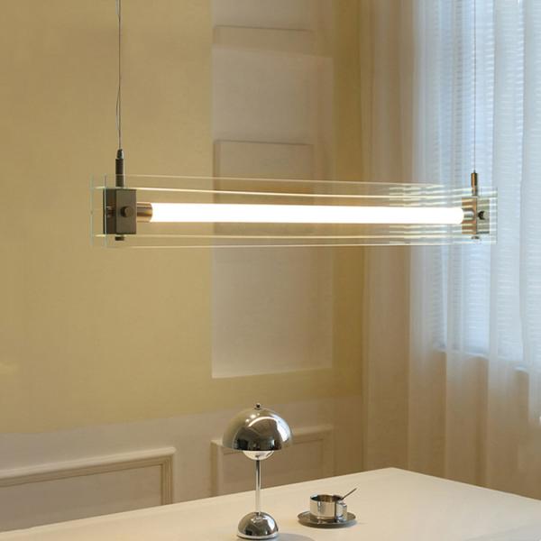 Minimal restaurant glass chandelier light luxury creative hotel office rectangle