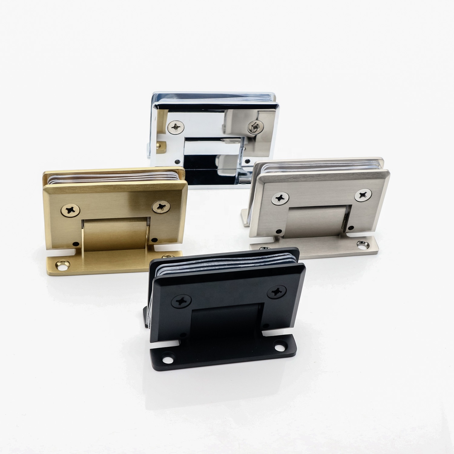 Frameless Glass Door Hinge PSS/SSS/MB Finish 90 Degree Solid Brass for Shower Room Door