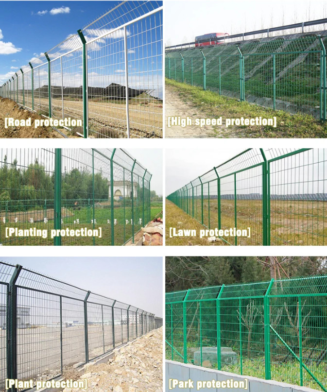 2M Iron Wire Mesh Fence PVC Coated For Garden Road Railway Airport